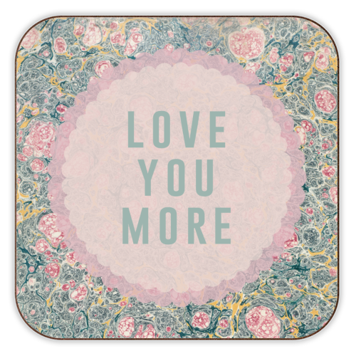 Love You More - personalised beer coaster by The 13 Prints
