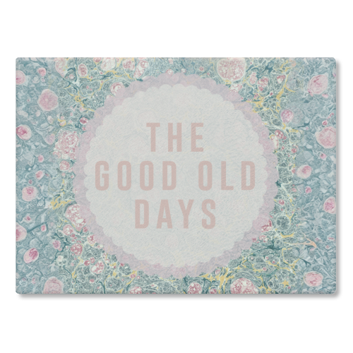 The Good Old Days - glass chopping board by The 13 Prints