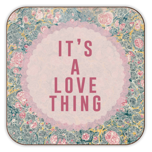 It's A Love Thing - personalised beer coaster by The 13 Prints