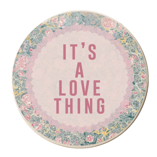 It's A Love Thing - personalised beer coaster by The 13 Prints
