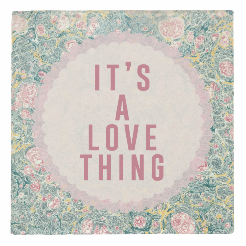 It's A Love Thing - personalised beer coaster by The 13 Prints