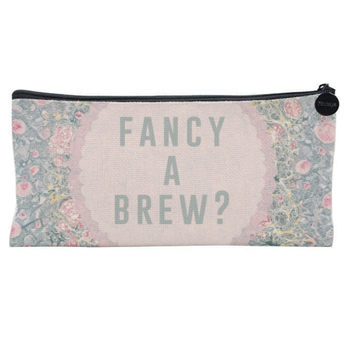 Fancy A Brew? - flat pencil case by The 13 Prints