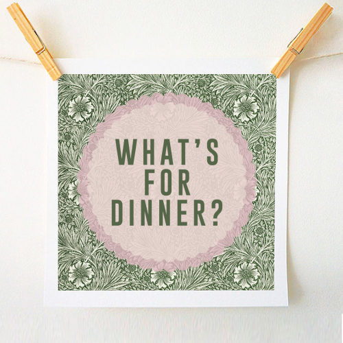 What's For Dinner? Green/Pink - A1 - A4 art print by The 13 Prints
