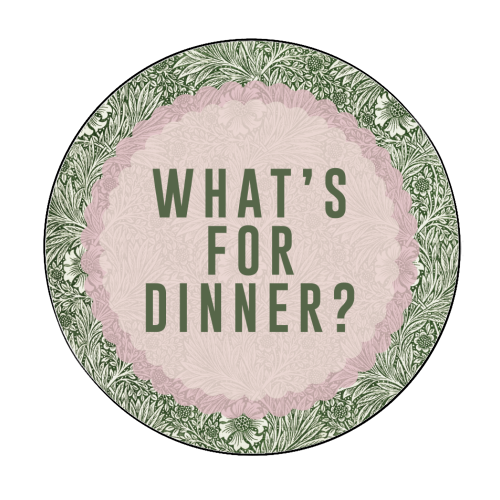 What's For Dinner? Green/Pink - Circle Sticker by The 13 Prints