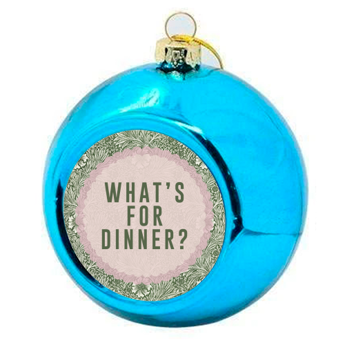 What's For Dinner? Green/Pink - colourful christmas bauble by The 13 Prints