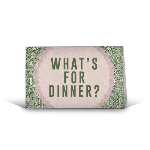 What's For Dinner? Green/Pink - funny greeting card by The 13 Prints