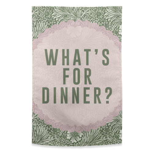 What's For Dinner? Green/Pink - funny tea towel by The 13 Prints