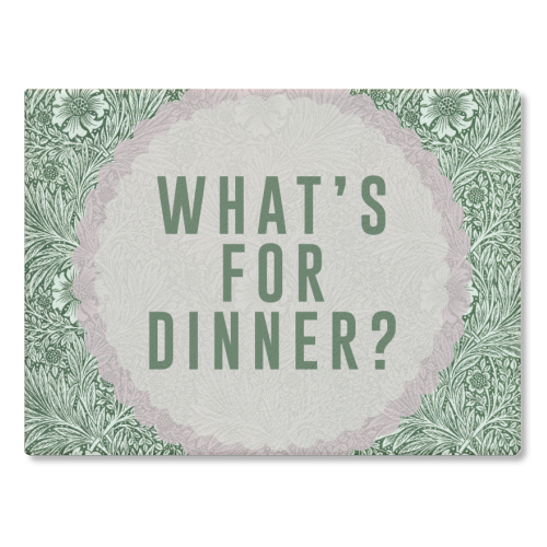 What's For Dinner? Green/Pink - glass chopping board by The 13 Prints