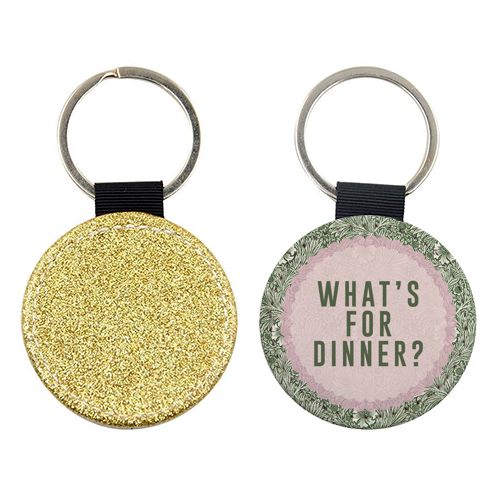 What's For Dinner? Green/Pink - keyring by The 13 Prints