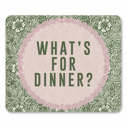 What's For Dinner? Green/Pink - mouse mat by The 13 Prints