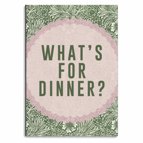 What's For Dinner? Green/Pink - personalised A4, A5, A6 notebook by The 13 Prints