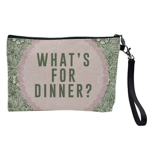 What's For Dinner? Green/Pink - pretty makeup bag by The 13 Prints