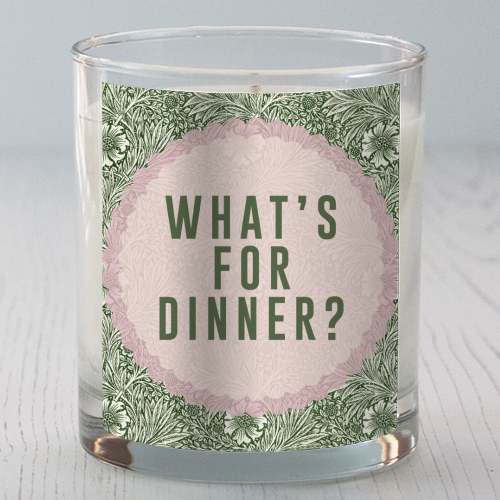 What's For Dinner? Green/Pink - scented candle by The 13 Prints