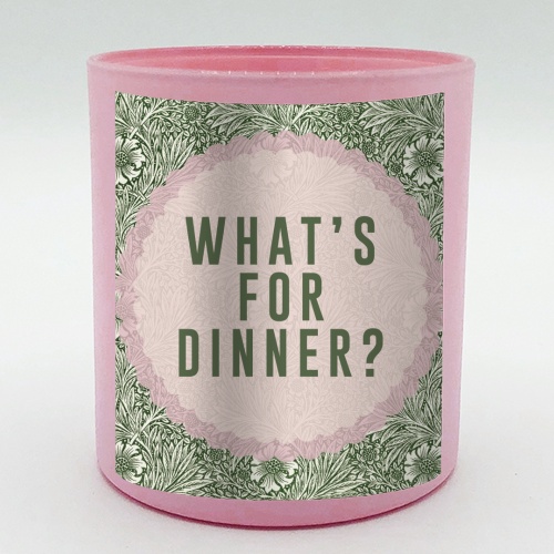 What's For Dinner? Green/Pink - scented candle by The 13 Prints