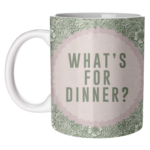 What's For Dinner? Green/Pink - unique mug by The 13 Prints