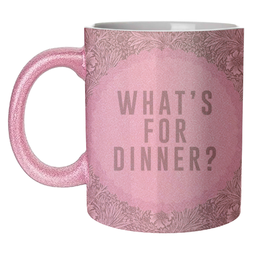 What's For Dinner? Green/Pink - unique mug by The 13 Prints
