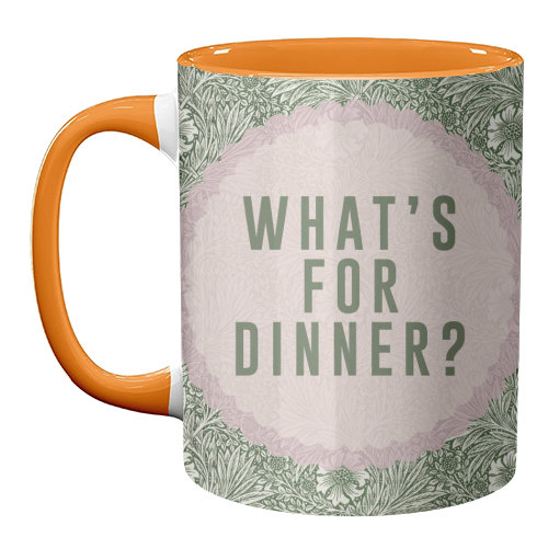 What's For Dinner? Green/Pink - unique mug by The 13 Prints
