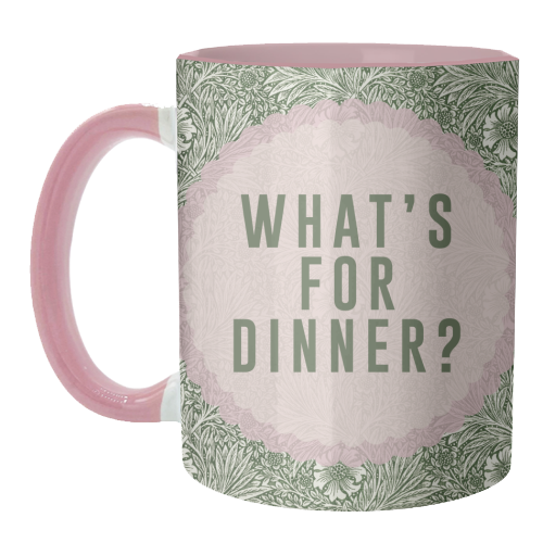 What's For Dinner? Green/Pink - unique mug by The 13 Prints