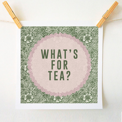 What's For Tea? Green/Pink Kitchen - A1 - A4 art print by The 13 Prints