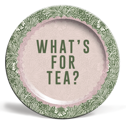 What's For Tea? Green/Pink Kitchen - ceramic dinner plate by The 13 Prints