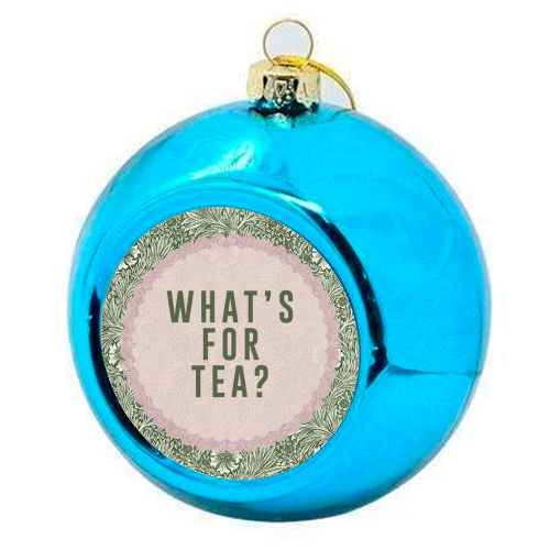 What's For Tea? Green/Pink Kitchen - colourful christmas bauble by The 13 Prints