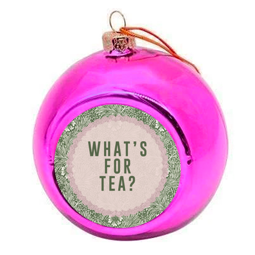 What's For Tea? Green/Pink Kitchen - colourful christmas bauble by The 13 Prints
