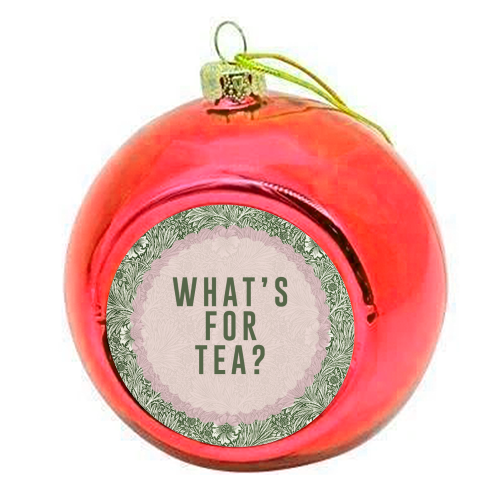 What's For Tea? Green/Pink Kitchen - colourful christmas bauble by The 13 Prints