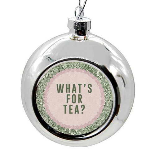 What's For Tea? Green/Pink Kitchen - colourful christmas bauble by The 13 Prints