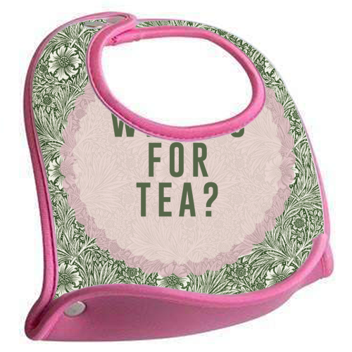 What's For Tea? Green/Pink Kitchen - feeding bib by The 13 Prints