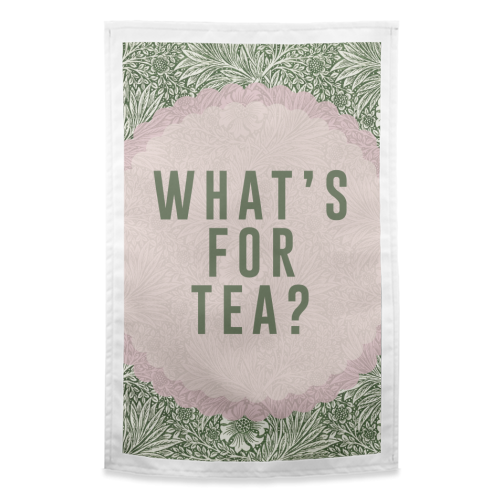 What's For Tea? Green/Pink Kitchen - funny tea towel by The 13 Prints