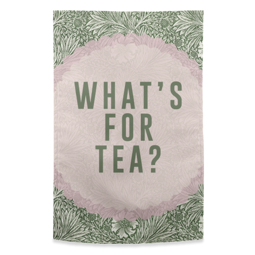 What's For Tea? Green/Pink Kitchen - funny tea towel by The 13 Prints