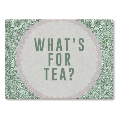 What's For Tea? Green/Pink Kitchen - glass chopping board by The 13 Prints