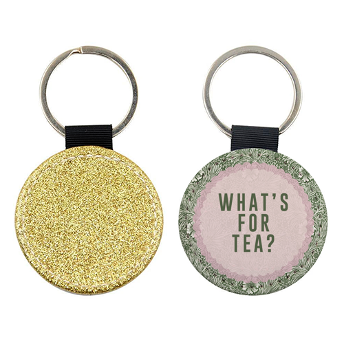 What's For Tea? Green/Pink Kitchen - keyring by The 13 Prints