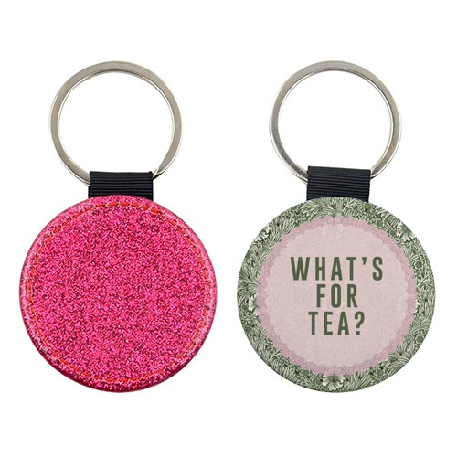 What's For Tea? Green/Pink Kitchen - keyring by The 13 Prints
