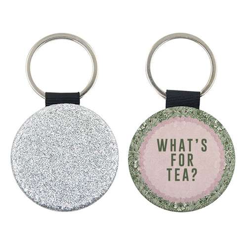 What's For Tea? Green/Pink Kitchen - keyring by The 13 Prints