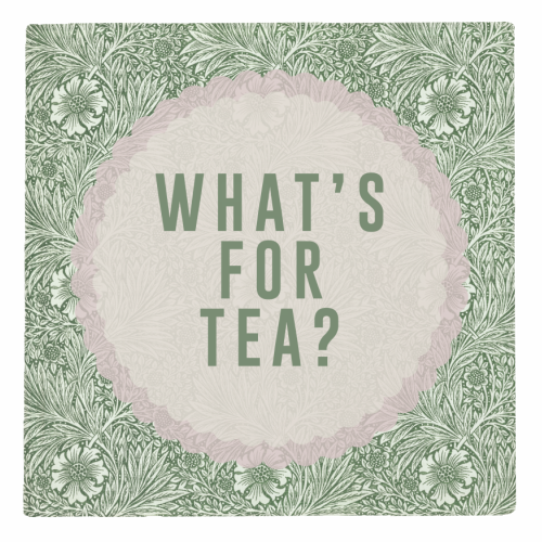 What's For Tea? Green/Pink Kitchen - personalised beer coaster by The 13 Prints