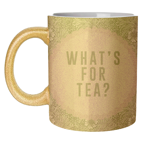 What's For Tea? Green/Pink Kitchen - unique mug by The 13 Prints