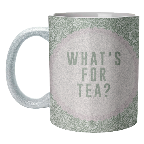 What's For Tea? Green/Pink Kitchen - unique mug by The 13 Prints