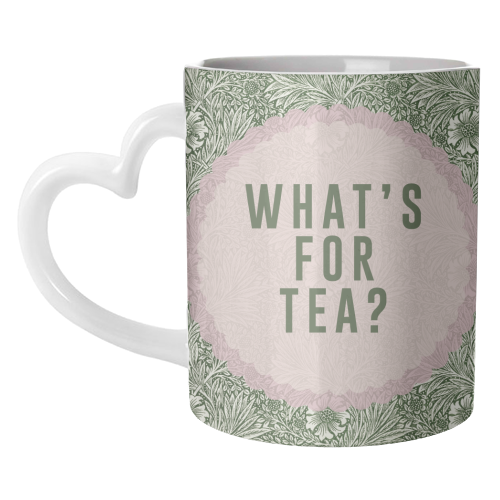 What's For Tea? Green/Pink Kitchen - unique mug by The 13 Prints
