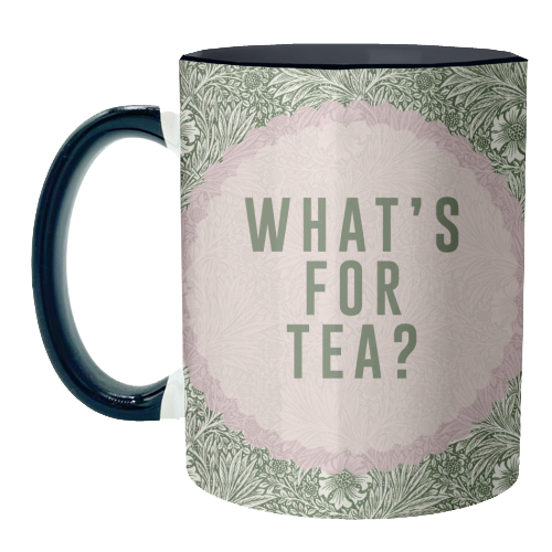 What's For Tea? Green/Pink Kitchen - unique mug by The 13 Prints