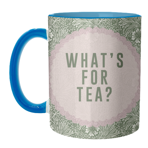 What's For Tea? Green/Pink Kitchen - unique mug by The 13 Prints