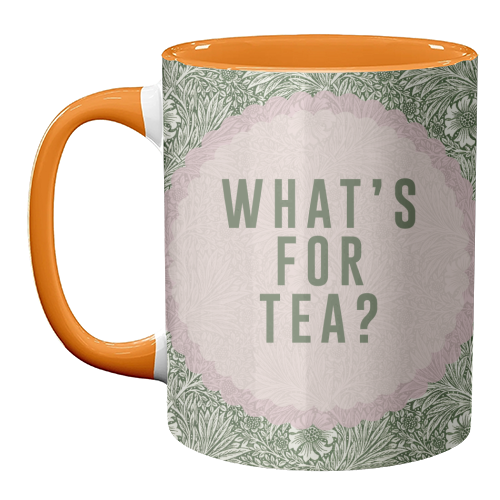 What's For Tea? Green/Pink Kitchen - unique mug by The 13 Prints