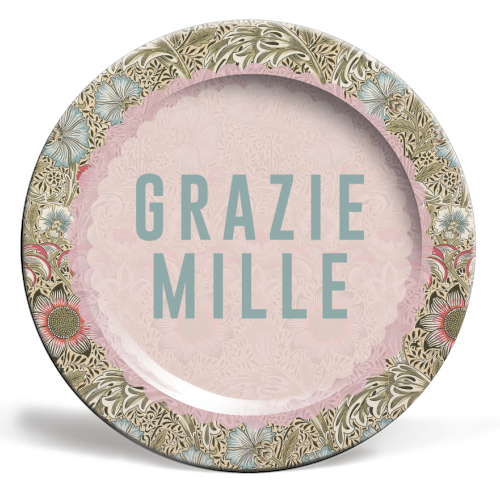 Grazie Mille - ceramic dinner plate by The 13 Prints