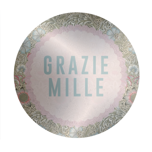 Grazie Mille - Circle Sticker by The 13 Prints