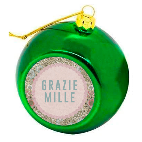 Grazie Mille - colourful christmas bauble by The 13 Prints