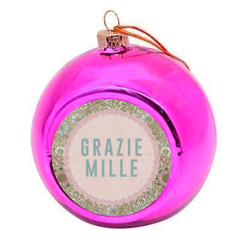Grazie Mille - colourful christmas bauble by The 13 Prints