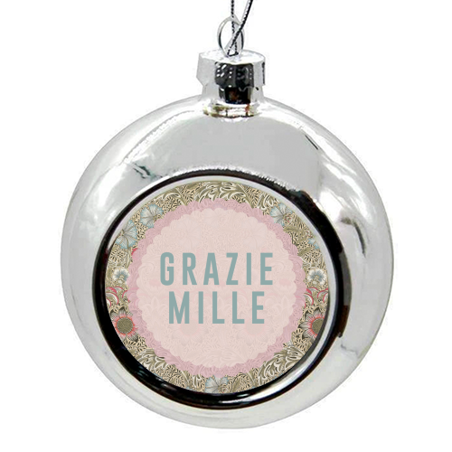 Grazie Mille - colourful christmas bauble by The 13 Prints