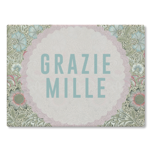 Grazie Mille - glass chopping board by The 13 Prints