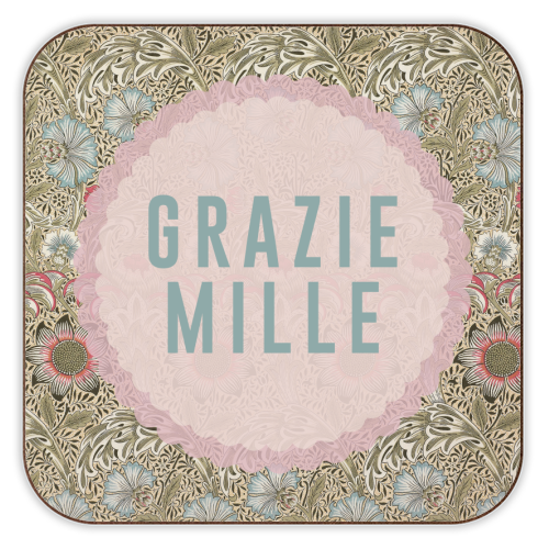 Grazie Mille - personalised beer coaster by The 13 Prints