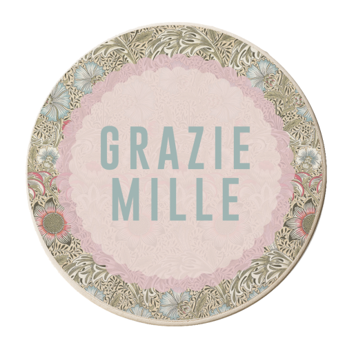 Grazie Mille - personalised beer coaster by The 13 Prints
